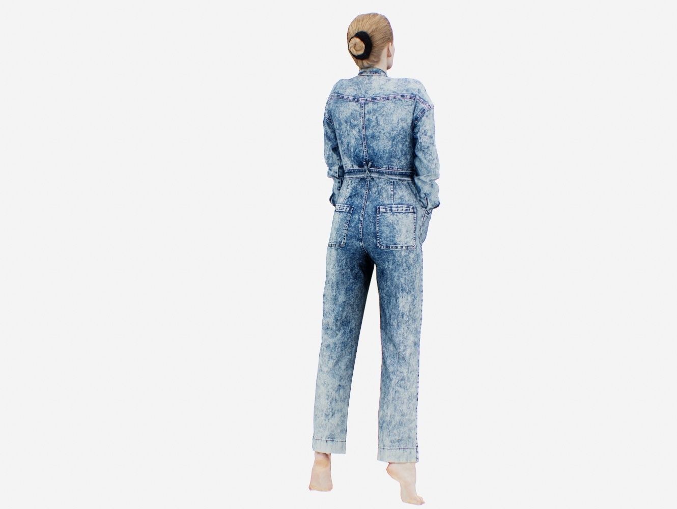 Jeans Salopet 009 Low-poly 3D model_5
