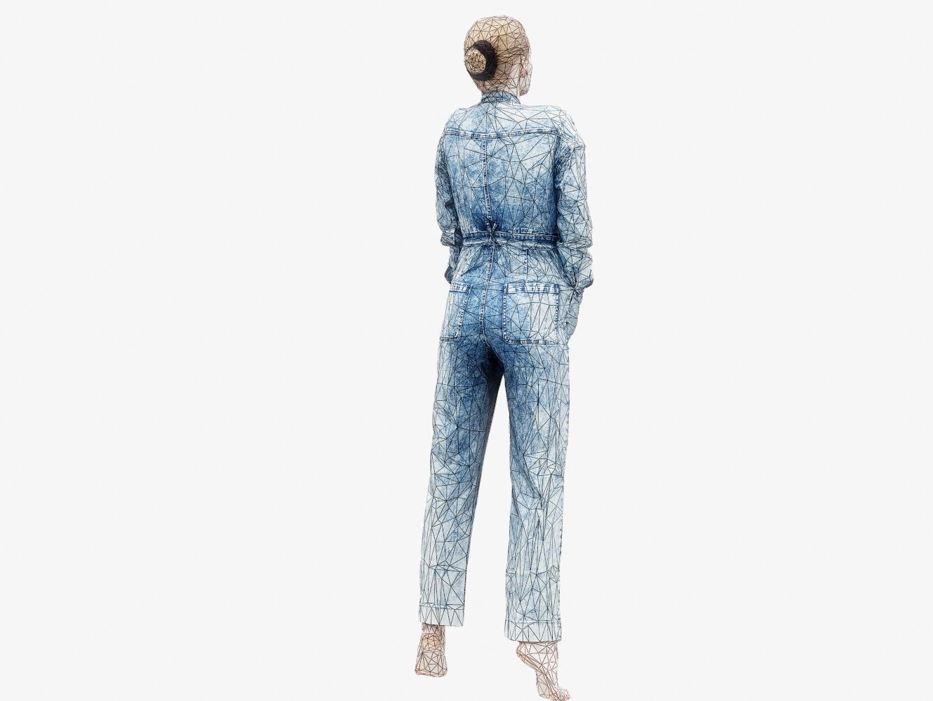 Jeans Salopet 009 Low-poly 3D model_15