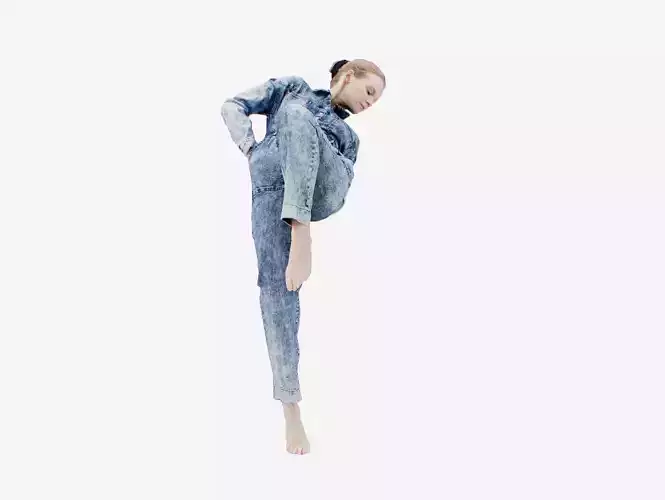 Jeans Salopet 004 Low-poly 3D model