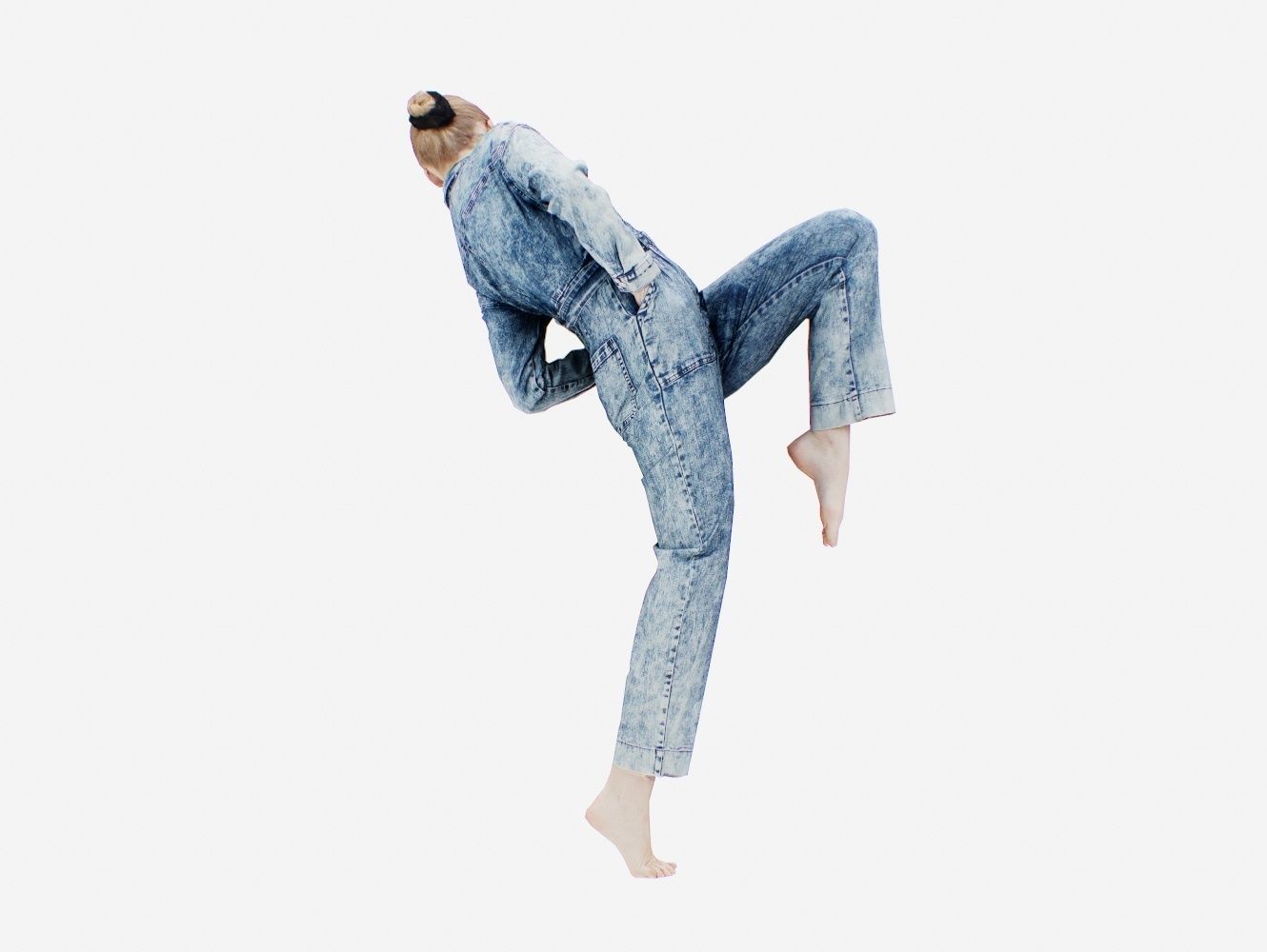 Jeans Salopet 004 Low-poly 3D model_4