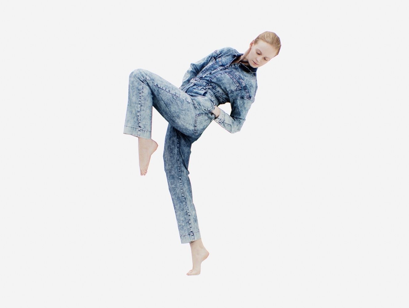 Jeans Salopet 004 Low-poly 3D model_11