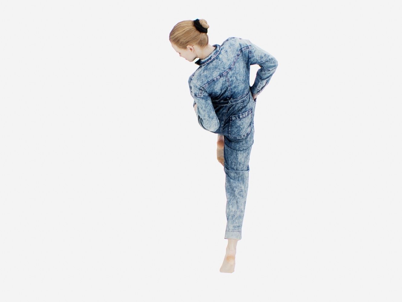 Jeans Salopet 004 Low-poly 3D model_7