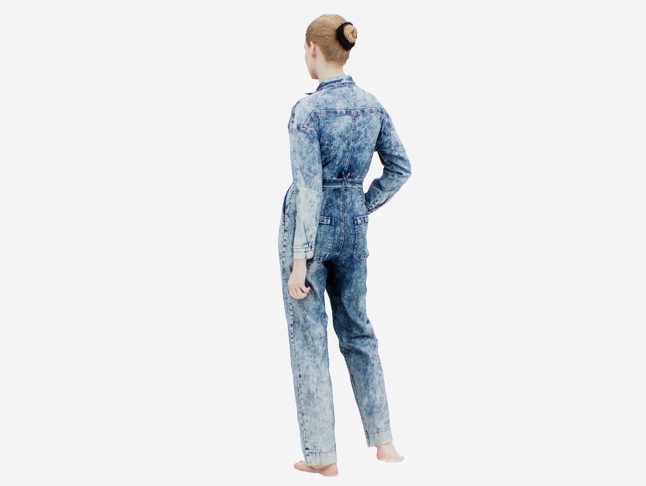 Jeans Salopet 002 Low-poly 3D model_7