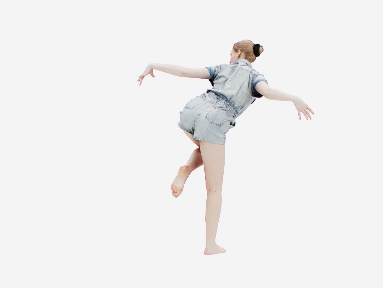 Jeans MiniSalopet 009 Low-poly 3D model_6