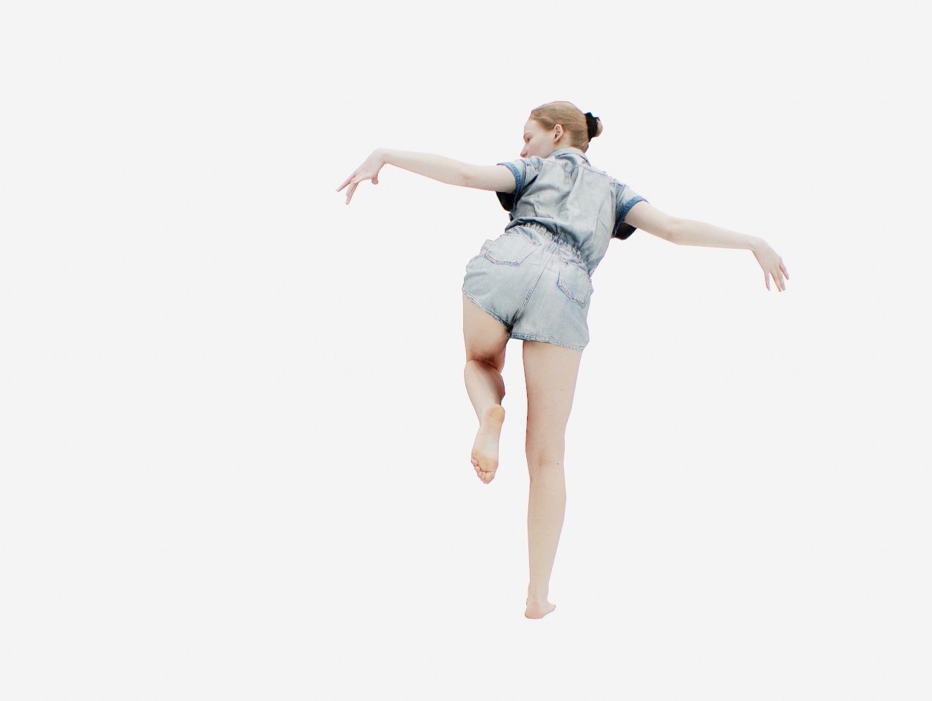 Jeans MiniSalopet 009 Low-poly 3D model_7