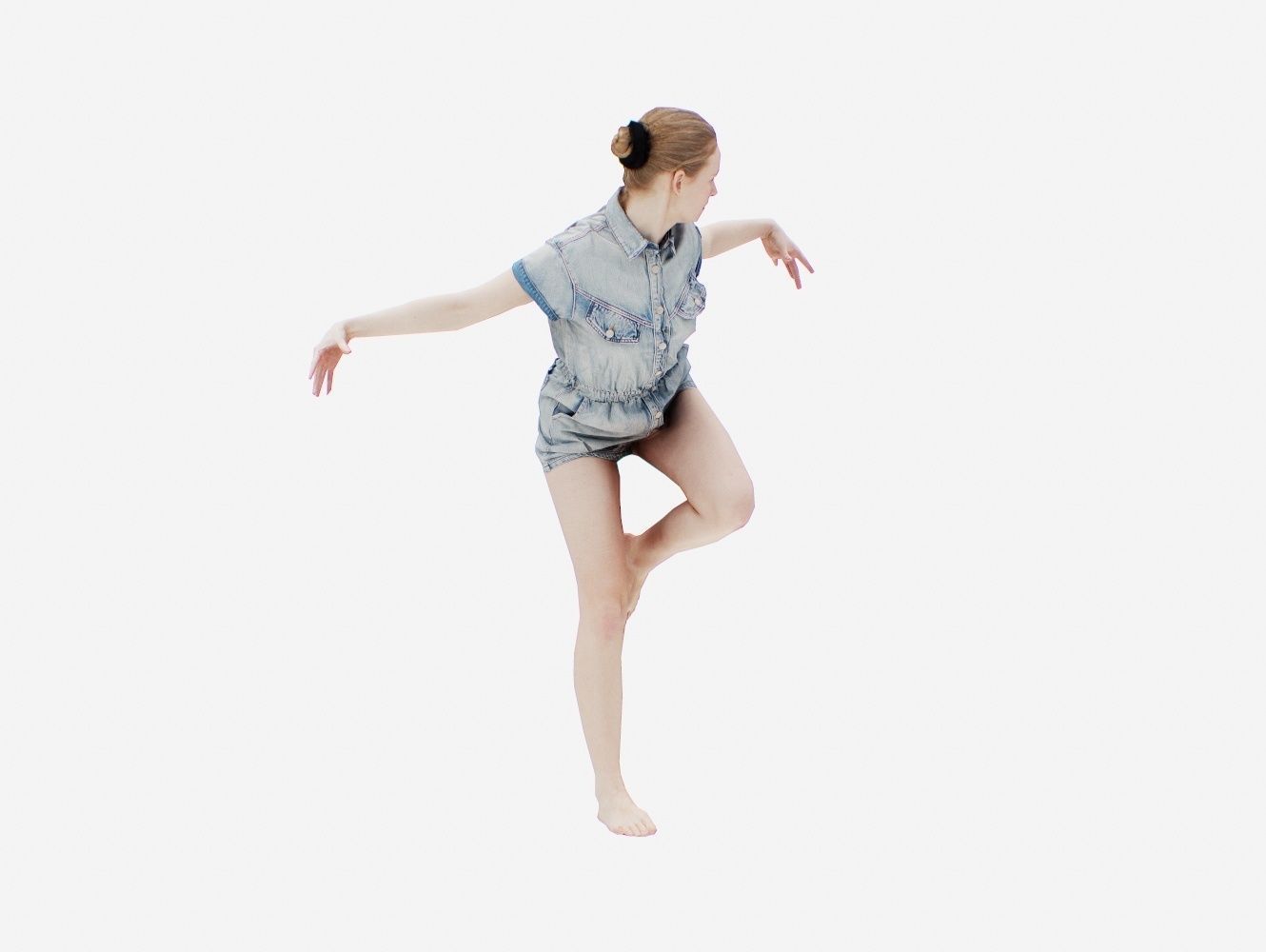 Jeans MiniSalopet 009 Low-poly 3D model_2