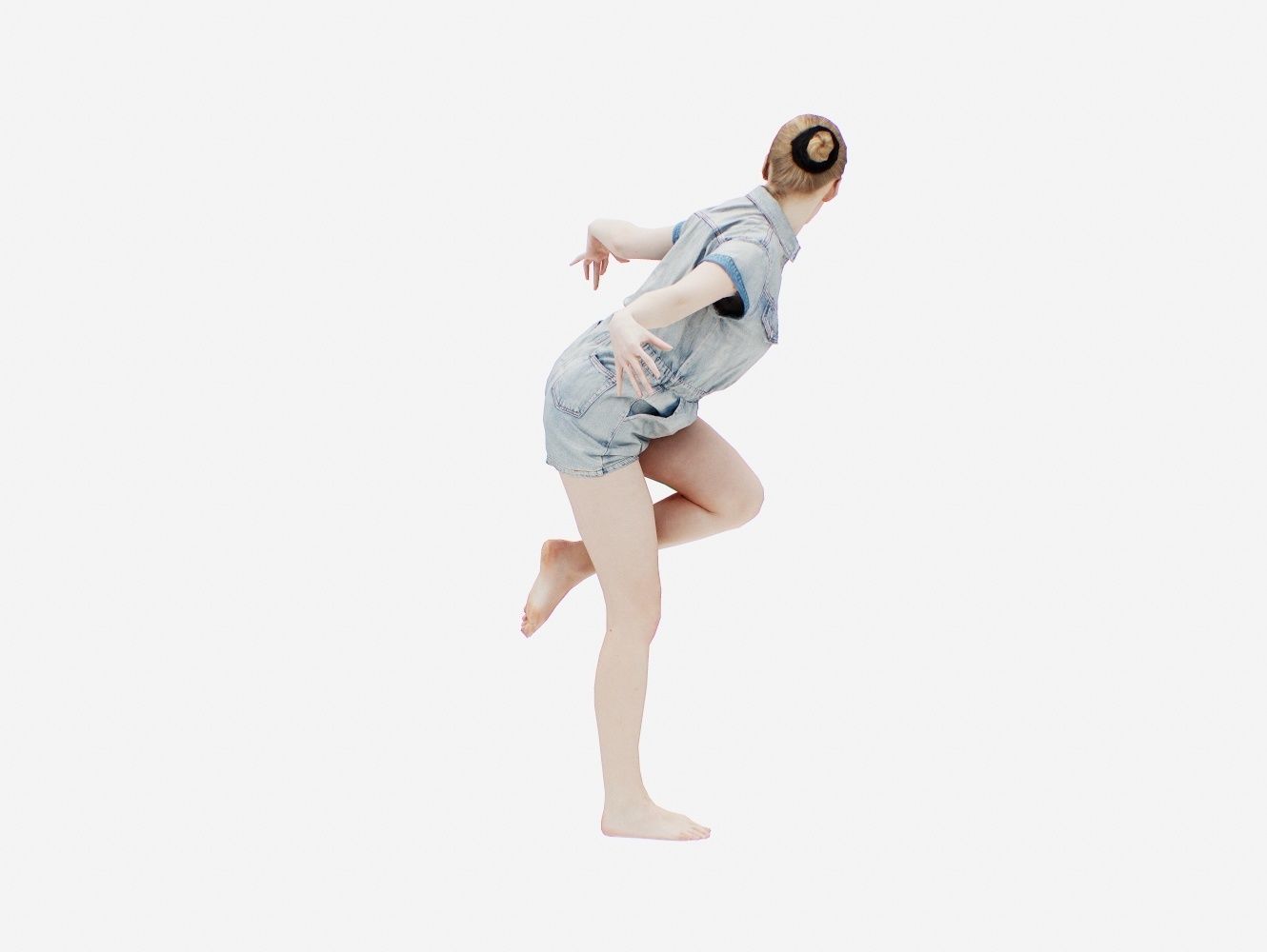 Jeans MiniSalopet 009 Low-poly 3D model_4