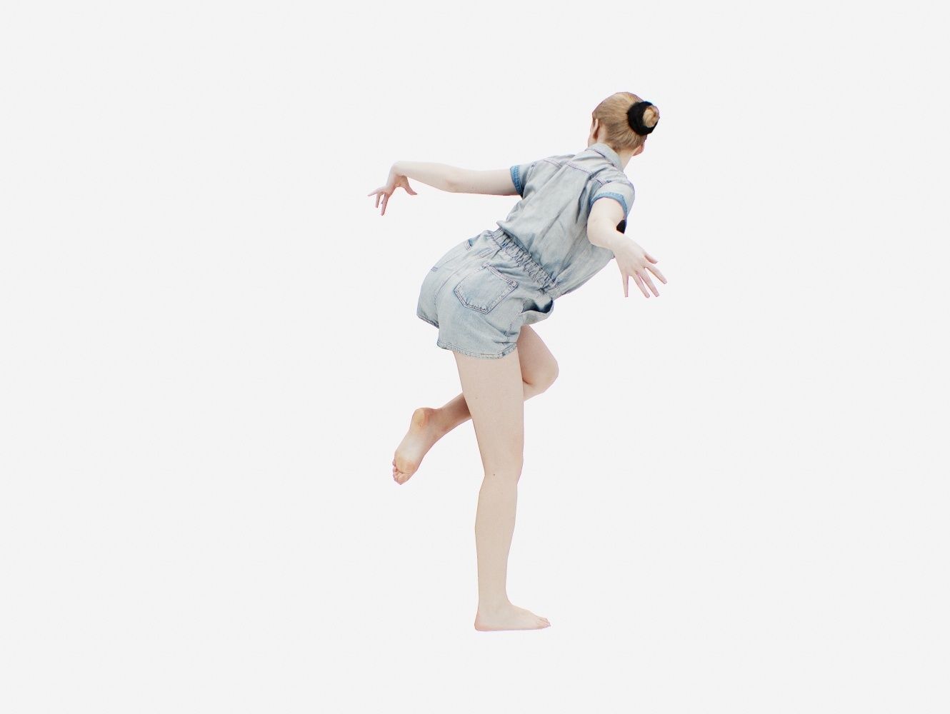 Jeans MiniSalopet 009 Low-poly 3D model_5