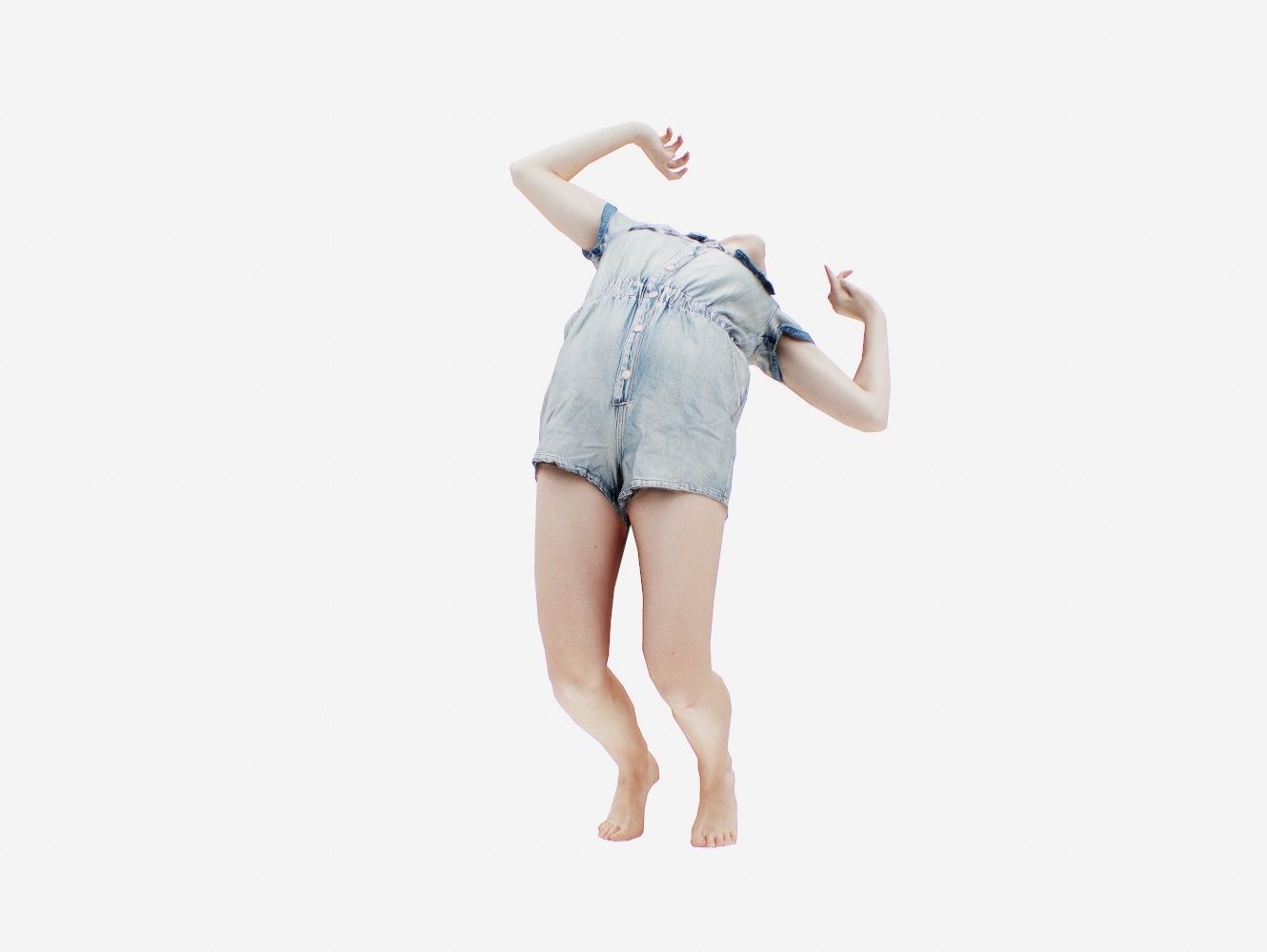 Jeans MiniSalopet 003 Low-poly 3D model_11