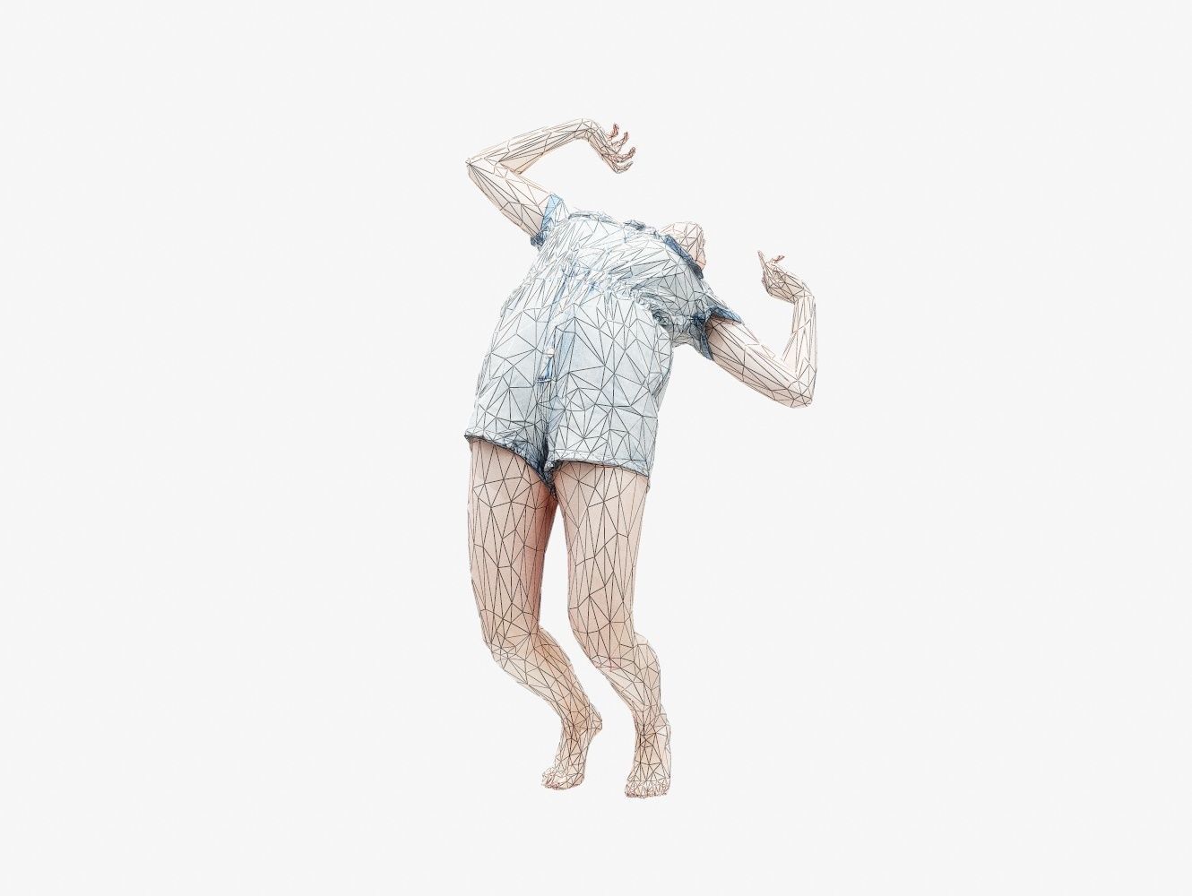 Jeans MiniSalopet 003 Low-poly 3D model_13