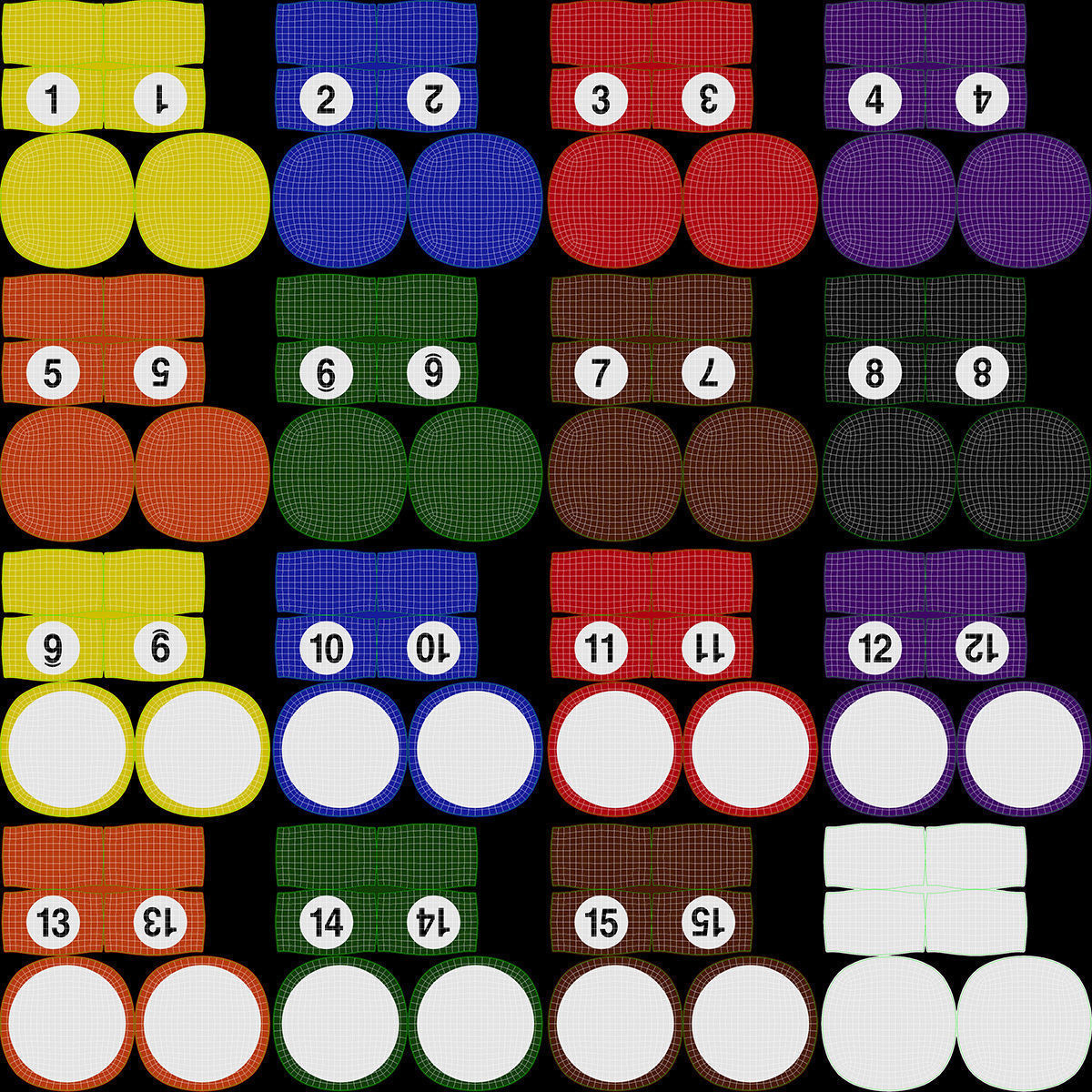 Billiard Balls 3D model_7