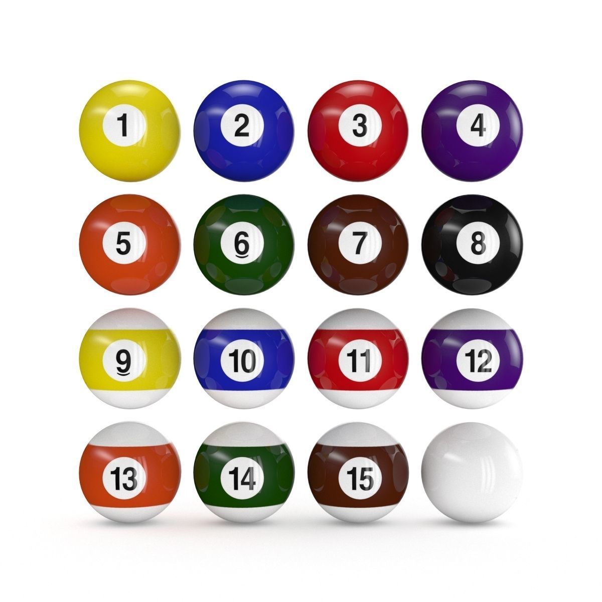 Billiard Balls 3D model_1