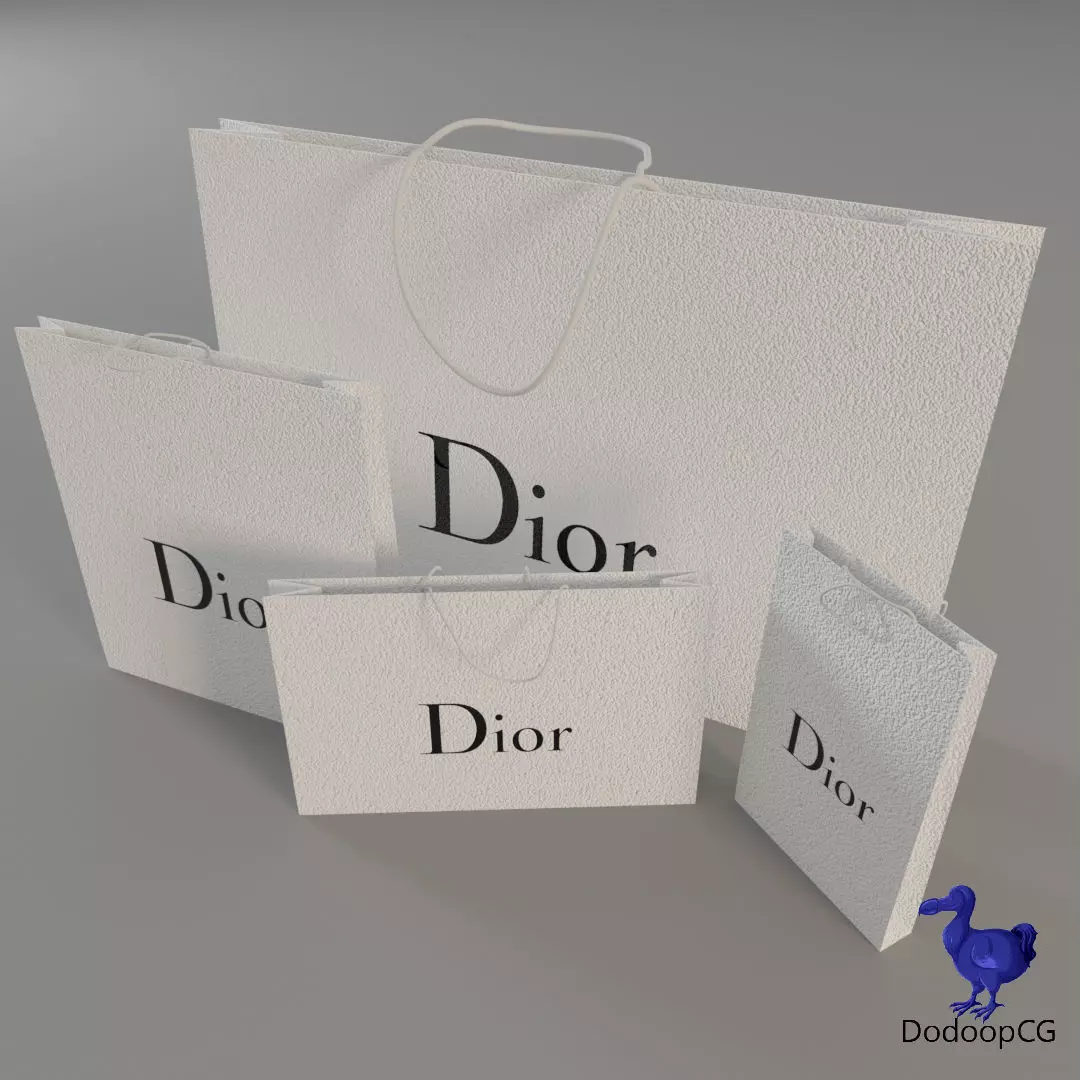 Dior Shopping Bag - Luxury 3D Packaging Model Low-poly 3D model_2