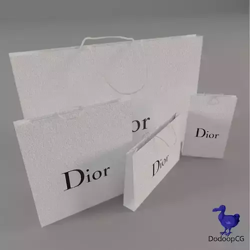 Dior Shopping Bag - Luxury 3D Packaging Model Low-poly 3D model Dior Shopping Bag - Luxury 3D Packaging Model Low-poly 3D model
