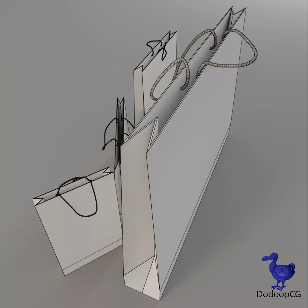 Dior Shopping Bag - Luxury 3D Packaging Model Low-poly 3D model_5