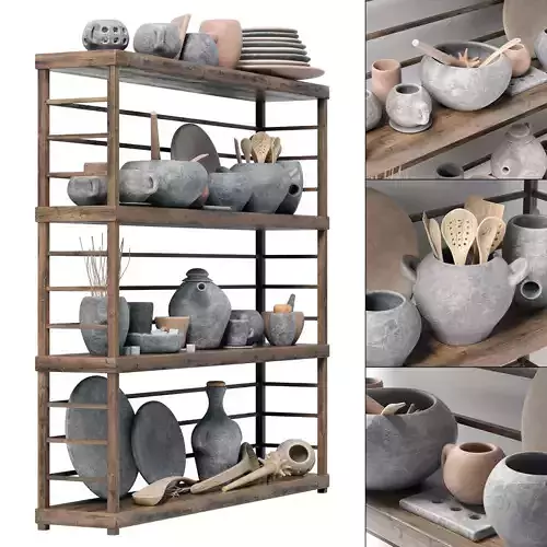 Dishes clay rack n4 3D model