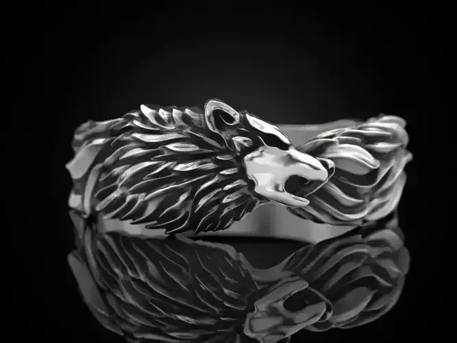 Wolf band ring 3D print model