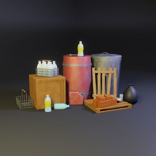 environmental objects Low-poly 3D model