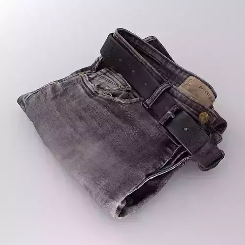 Folded Mens Jeans 114 3D model