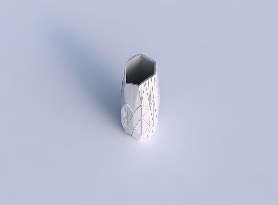 Vase arc hexagon with random triangle plates 2 3D print model_1