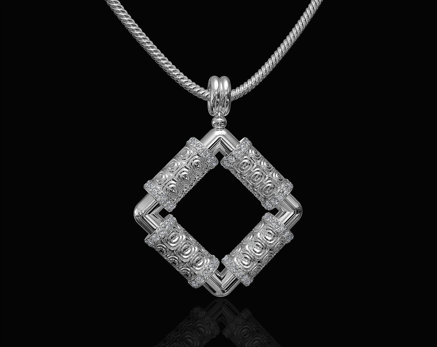 Textured poles pendant 3D print model_11