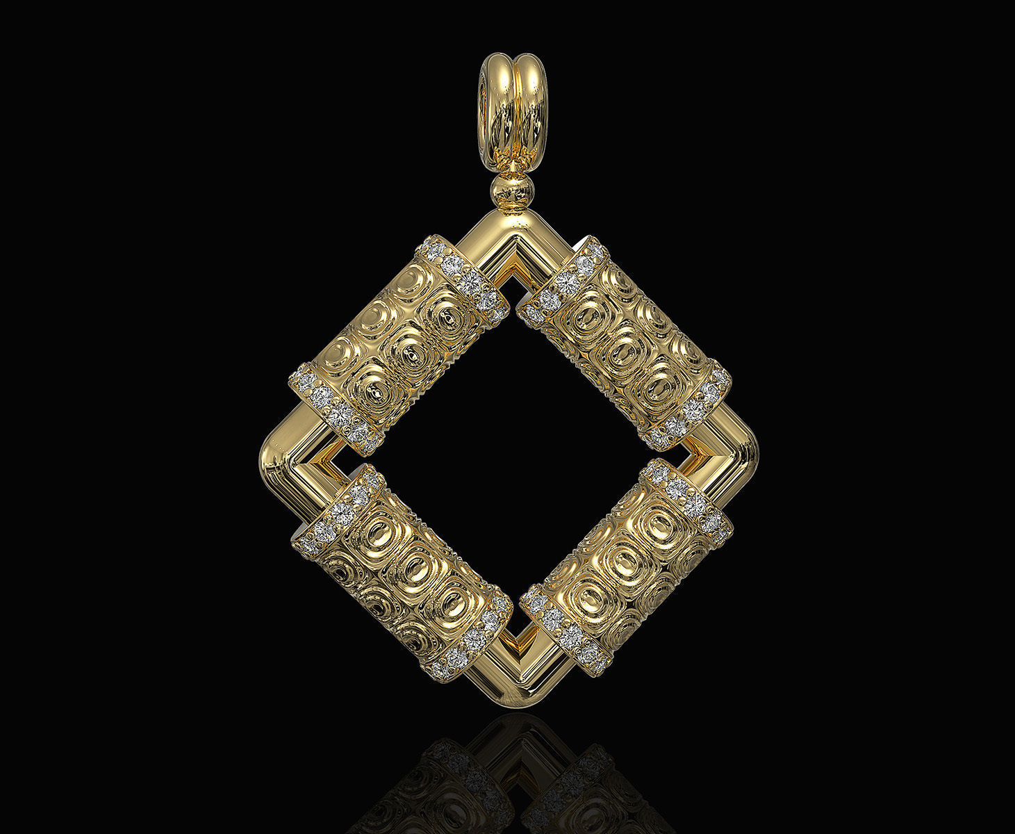 Textured poles pendant 3D print model_2
