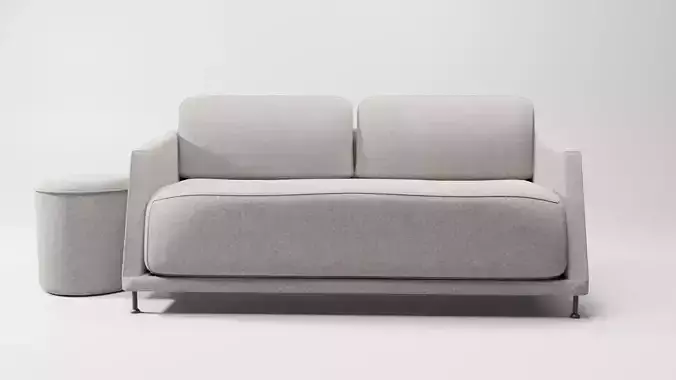 PBR Realistic Cashmere Couch Sessel Stool