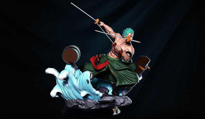 Zoro 3d Print 2 heads  One Piece 3D print model