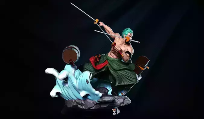 Zoro 3d Print 2 heads  One Piece 3D print model