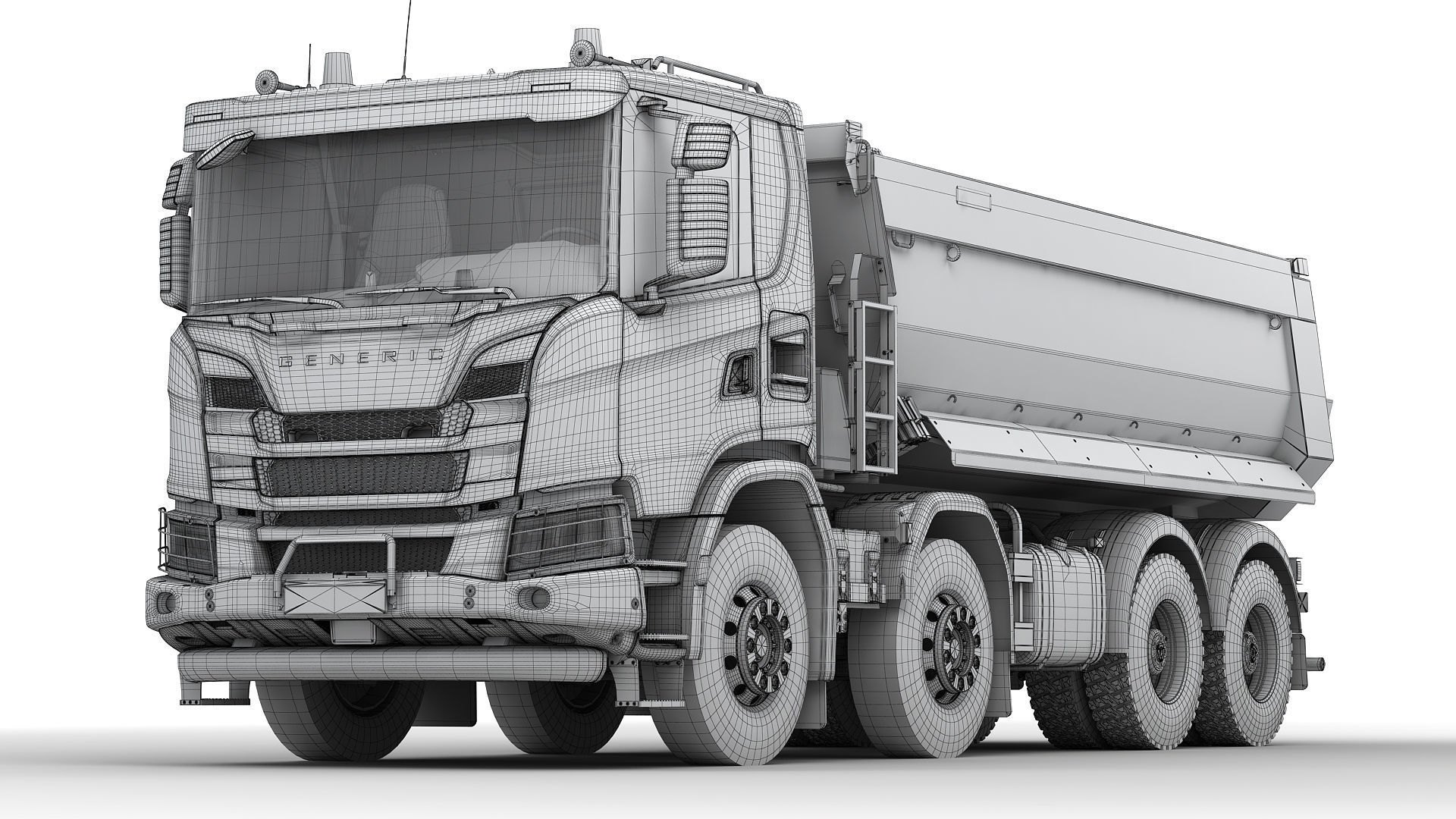 Dump Truck 8X4 3D model_14