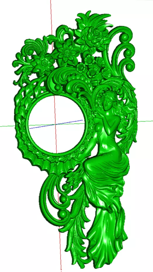 clock ornate frame 3D model_0