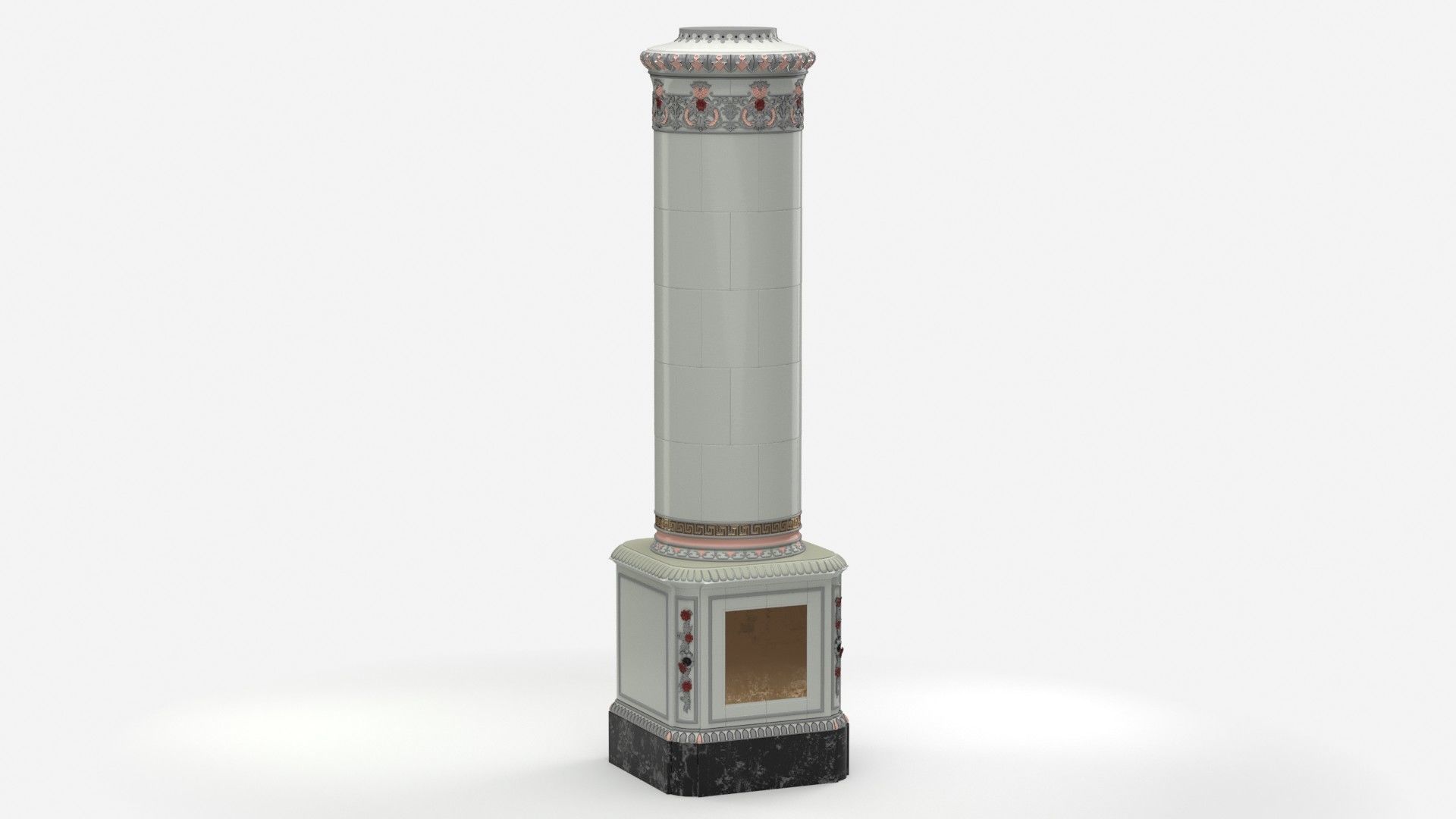 Swedish Kolonn Kakelugn 3D model_14