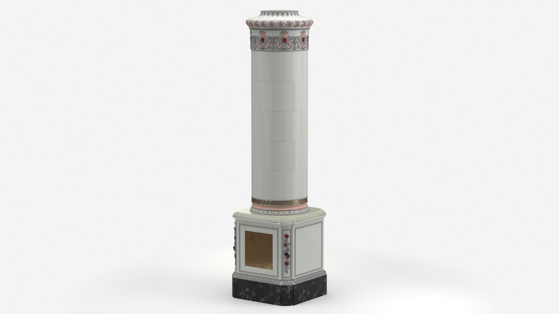 Swedish Kolonn Kakelugn 3D model_11