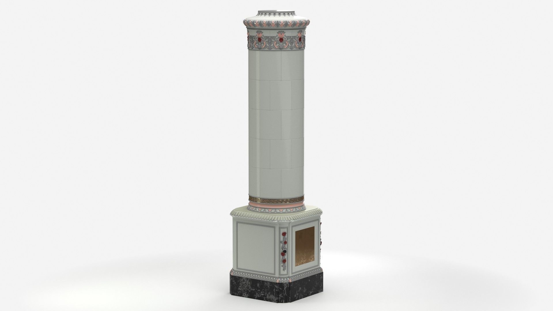 Swedish Kolonn Kakelugn 3D model_10