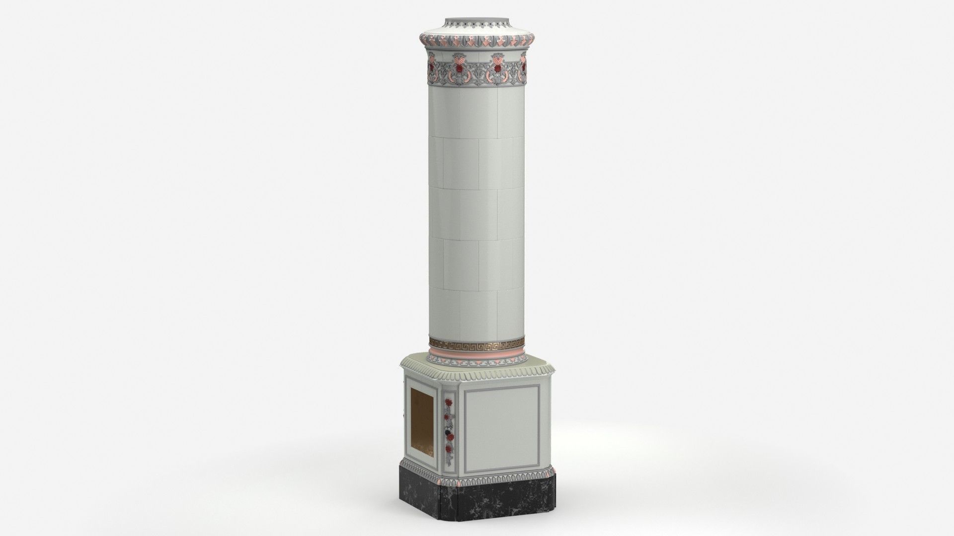 Swedish Kolonn Kakelugn 3D model_19