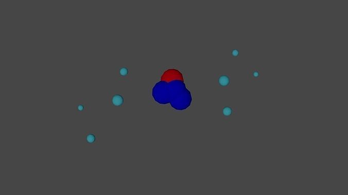 Atom animated 3D Low-poly 3D model
