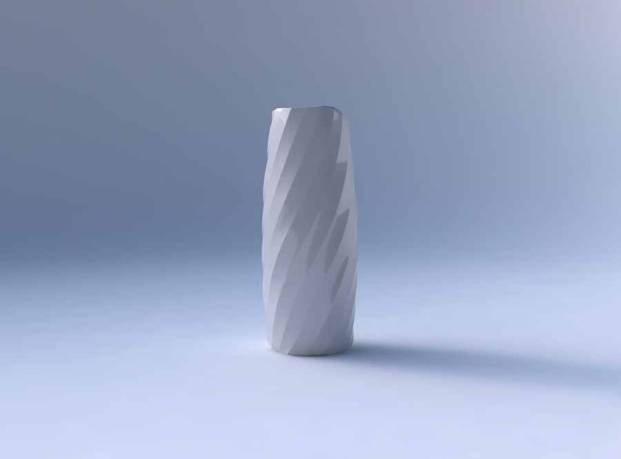 Vase arc hexagon with twisted bands 3D print model_4