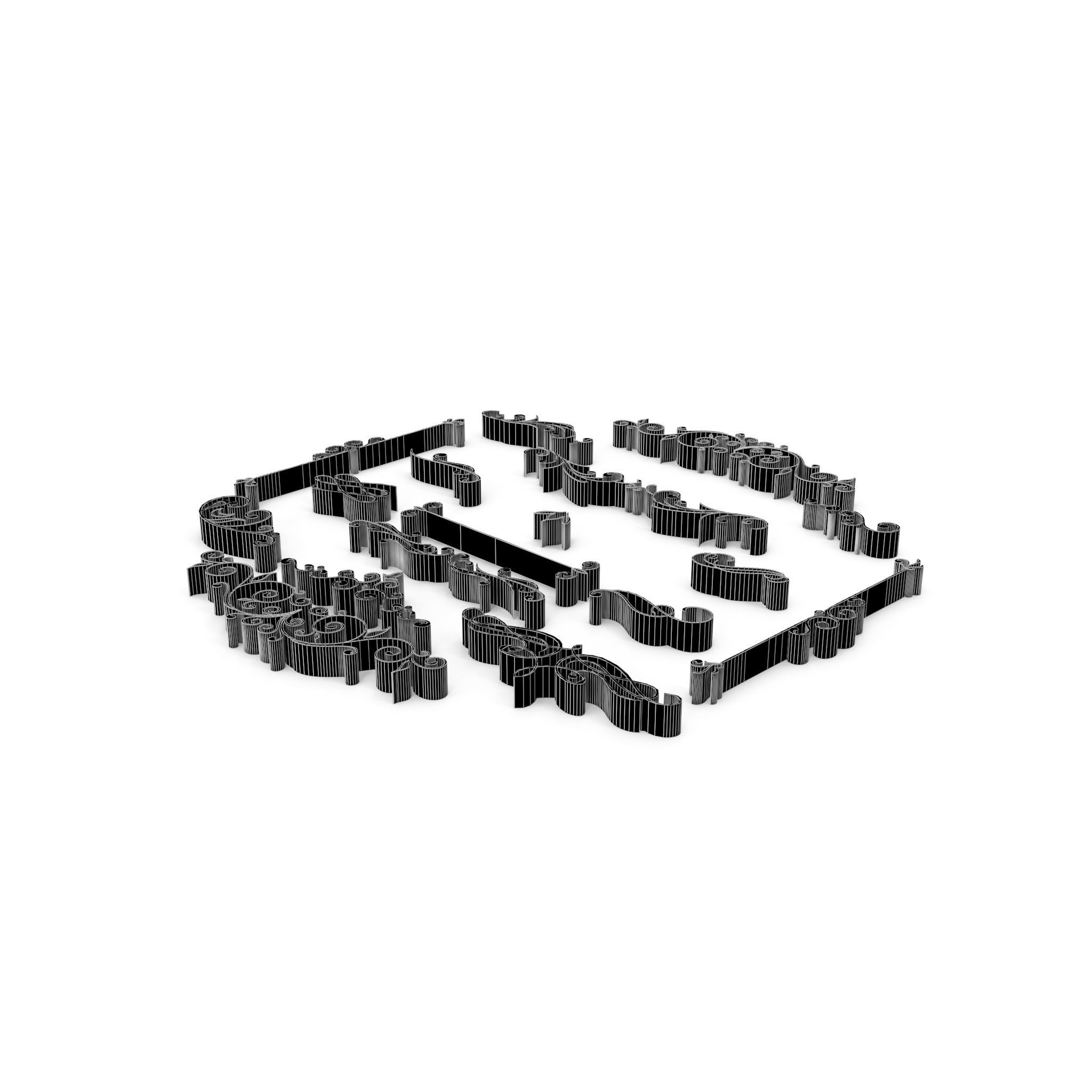 Ornate Swirls 03 Set  3D model_13