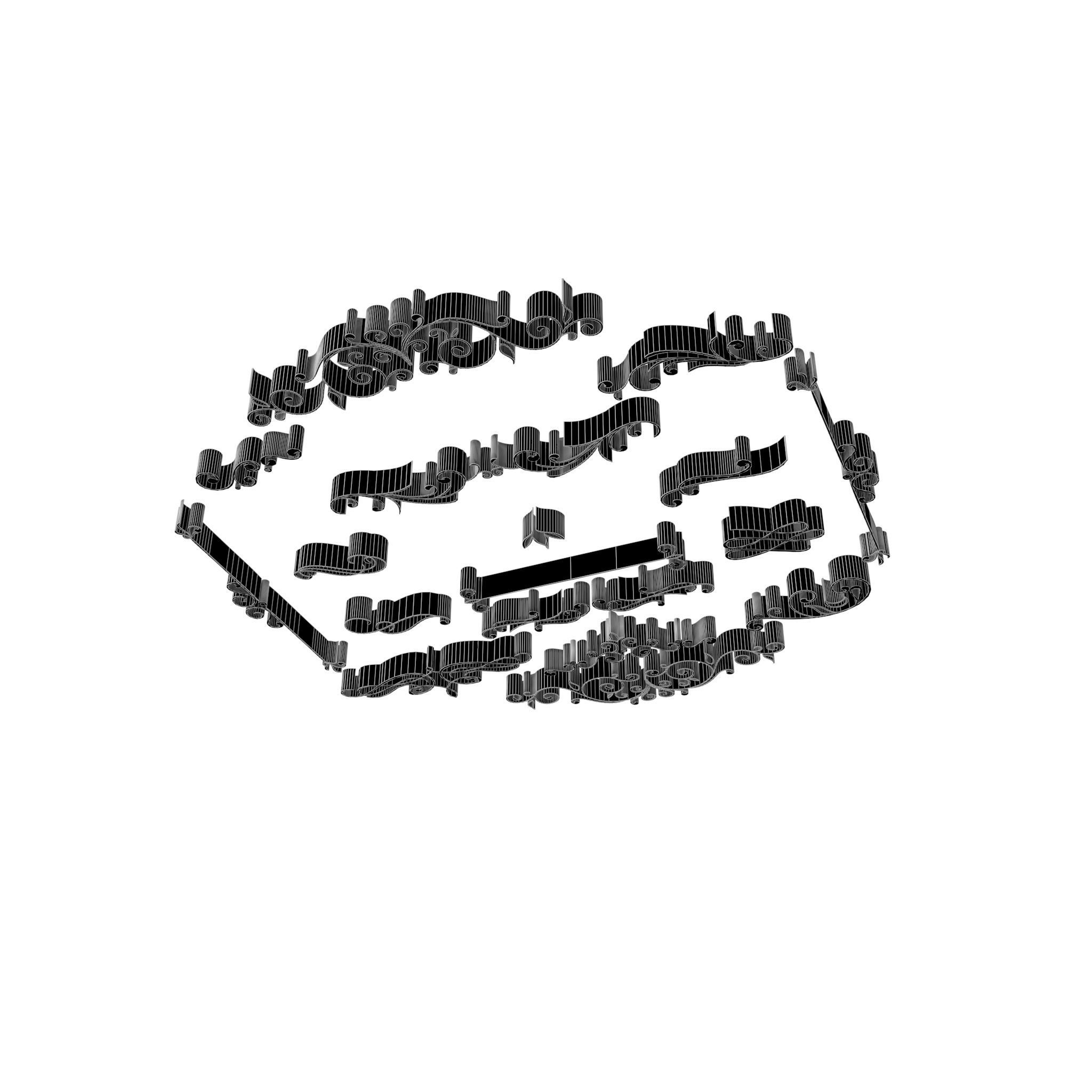 Ornate Swirls 03 Set  3D model_16