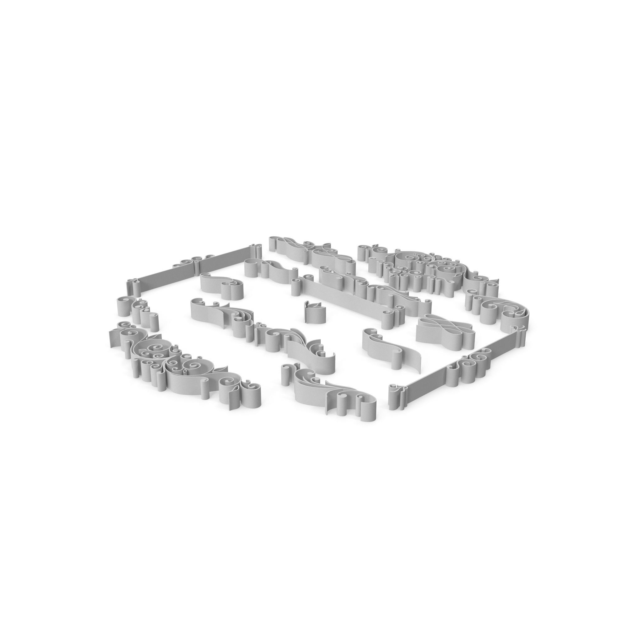 Ornate Swirls 03 Set  3D model_6