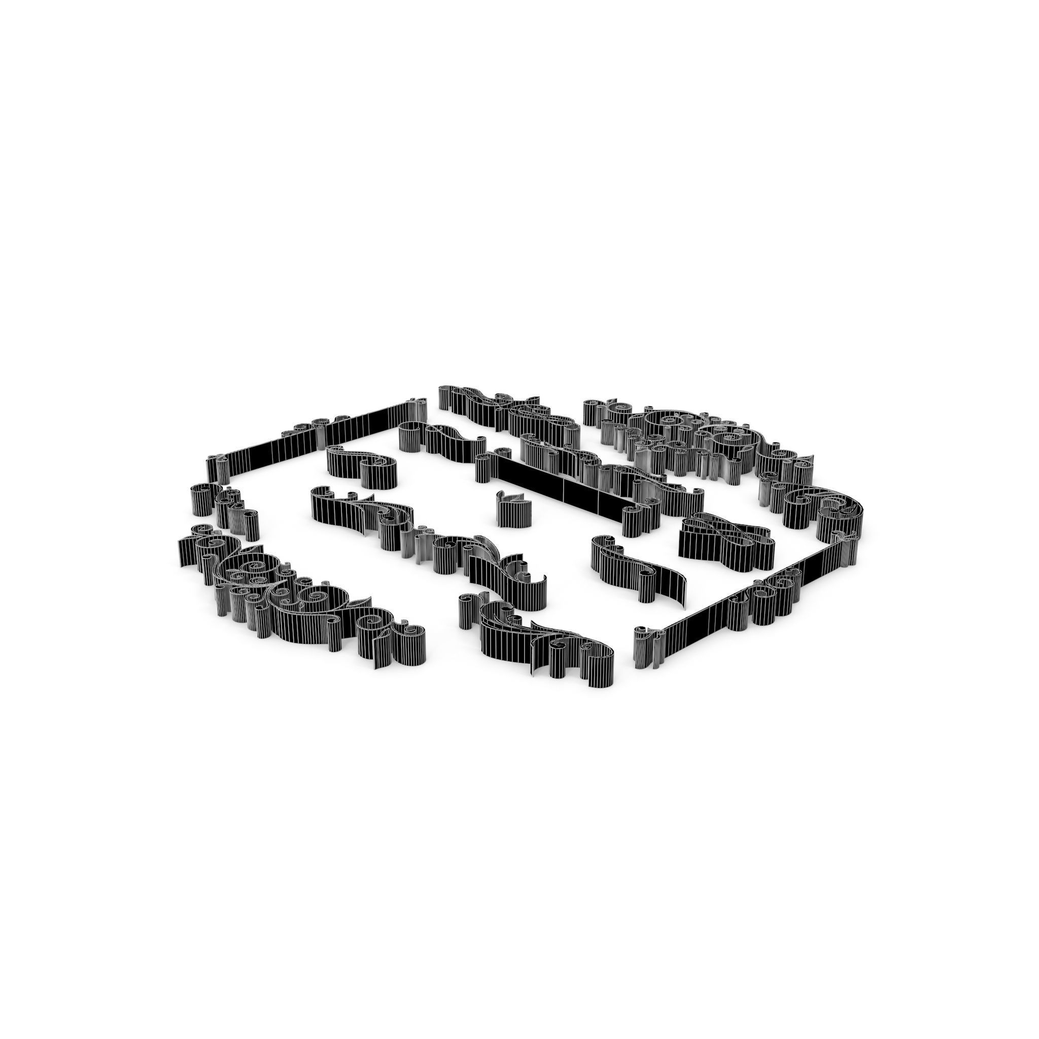 Ornate Swirls 03 Set  3D model_14