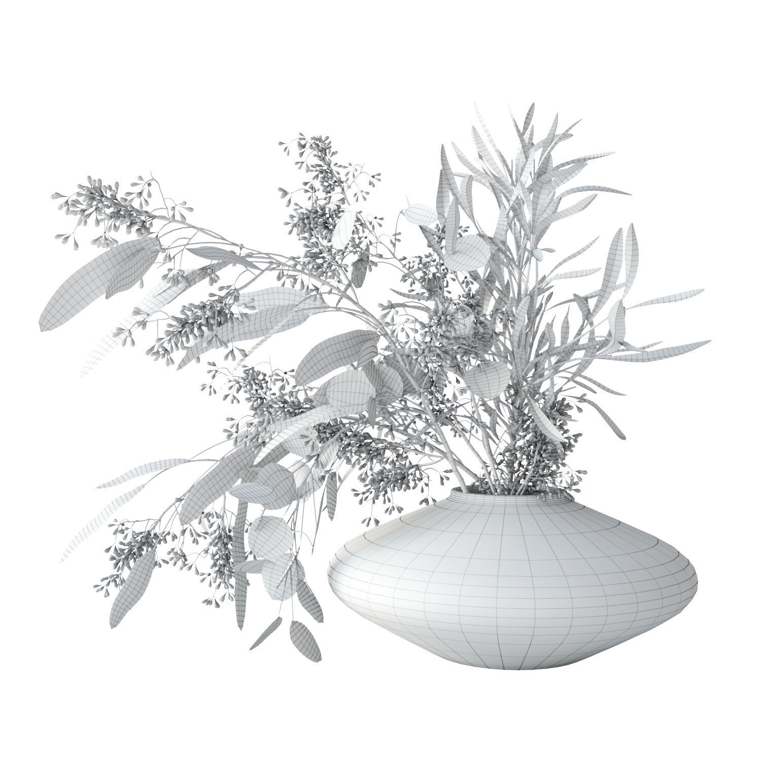 Eucalyptus bouquet 3D model_1
