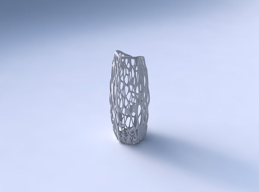 Vase arc hexagon with twisted organic lattice 3D print model_3