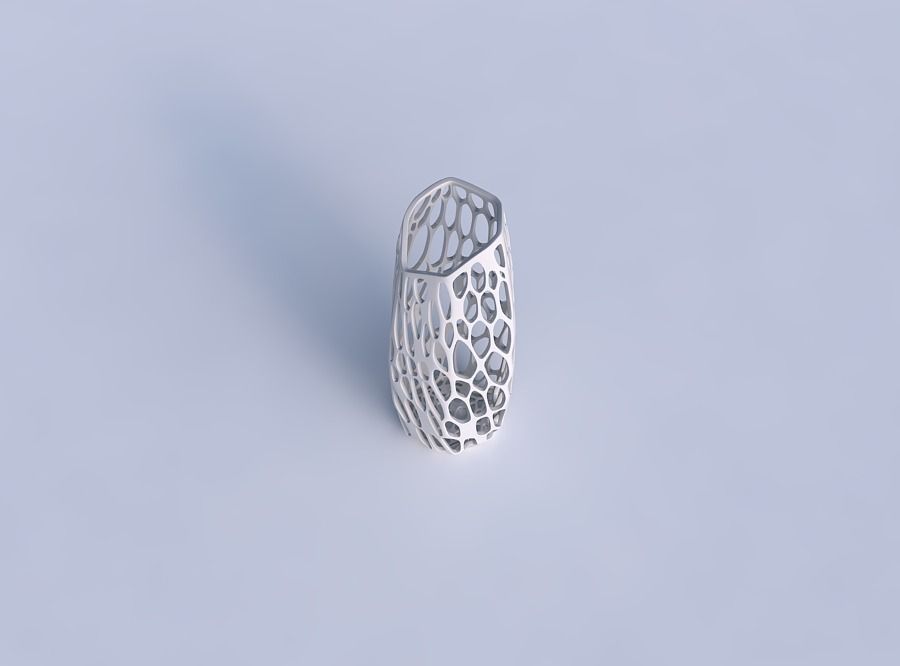 Vase arc hexagon with twisted organic lattice 3D print model_1