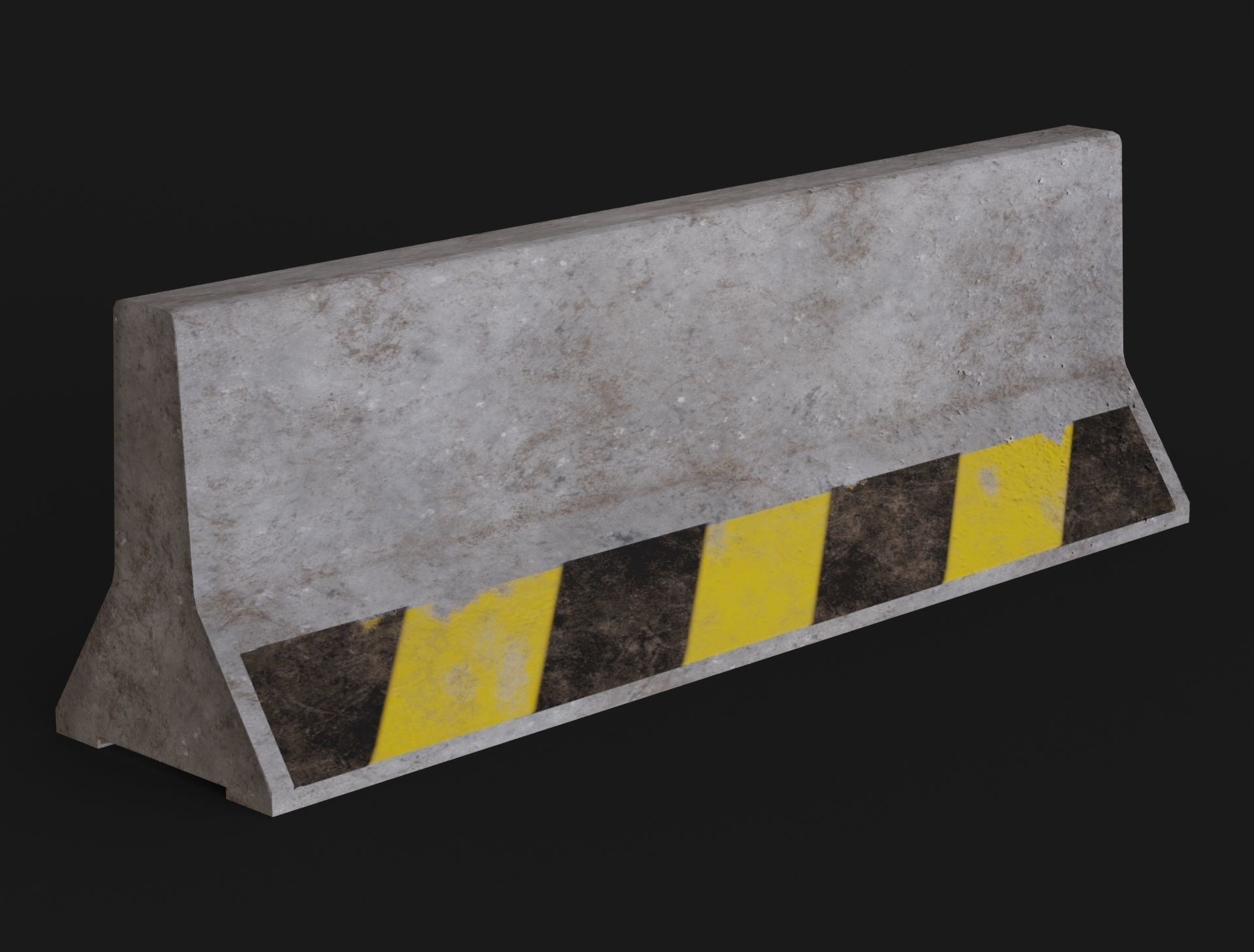 Lowpoly Pbr Concrete Barrier