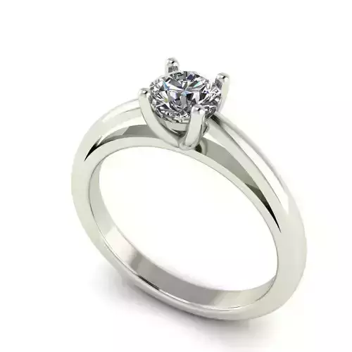 Circle Diamond Engagement Solitaire Ring