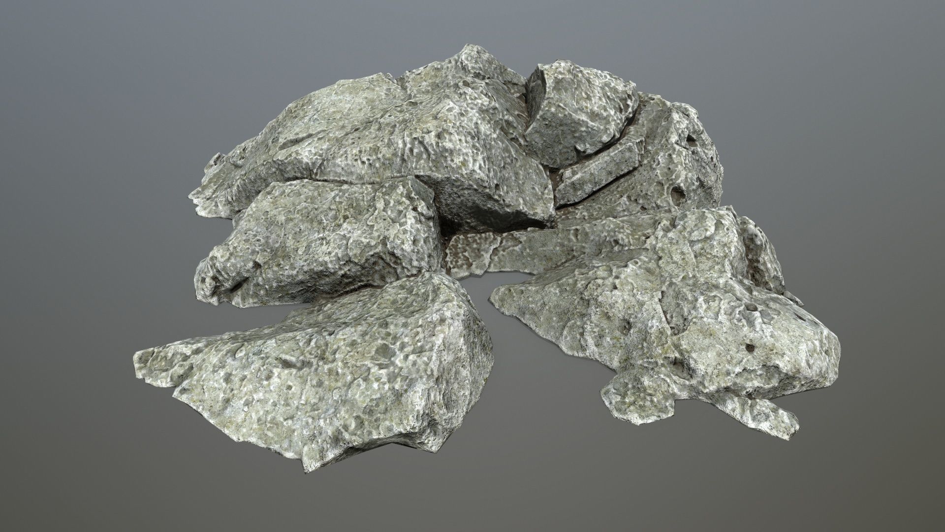 rock set 4 piece of Low-poly 3D model_19