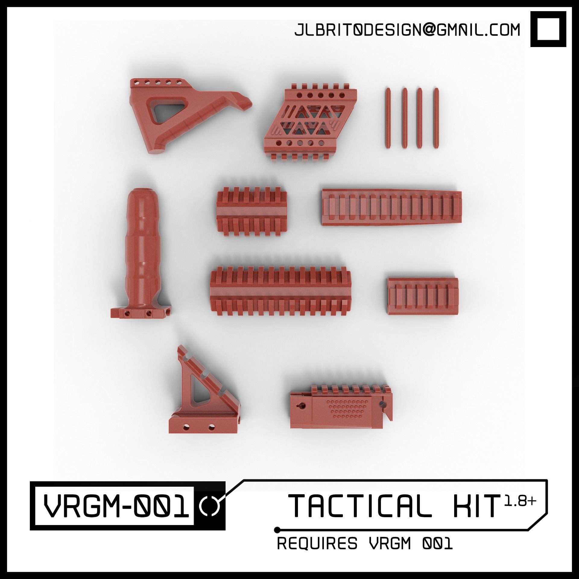 VRGM 001 Tactical Kit for Oculus Vive Odyssey WMR 3D print model_2