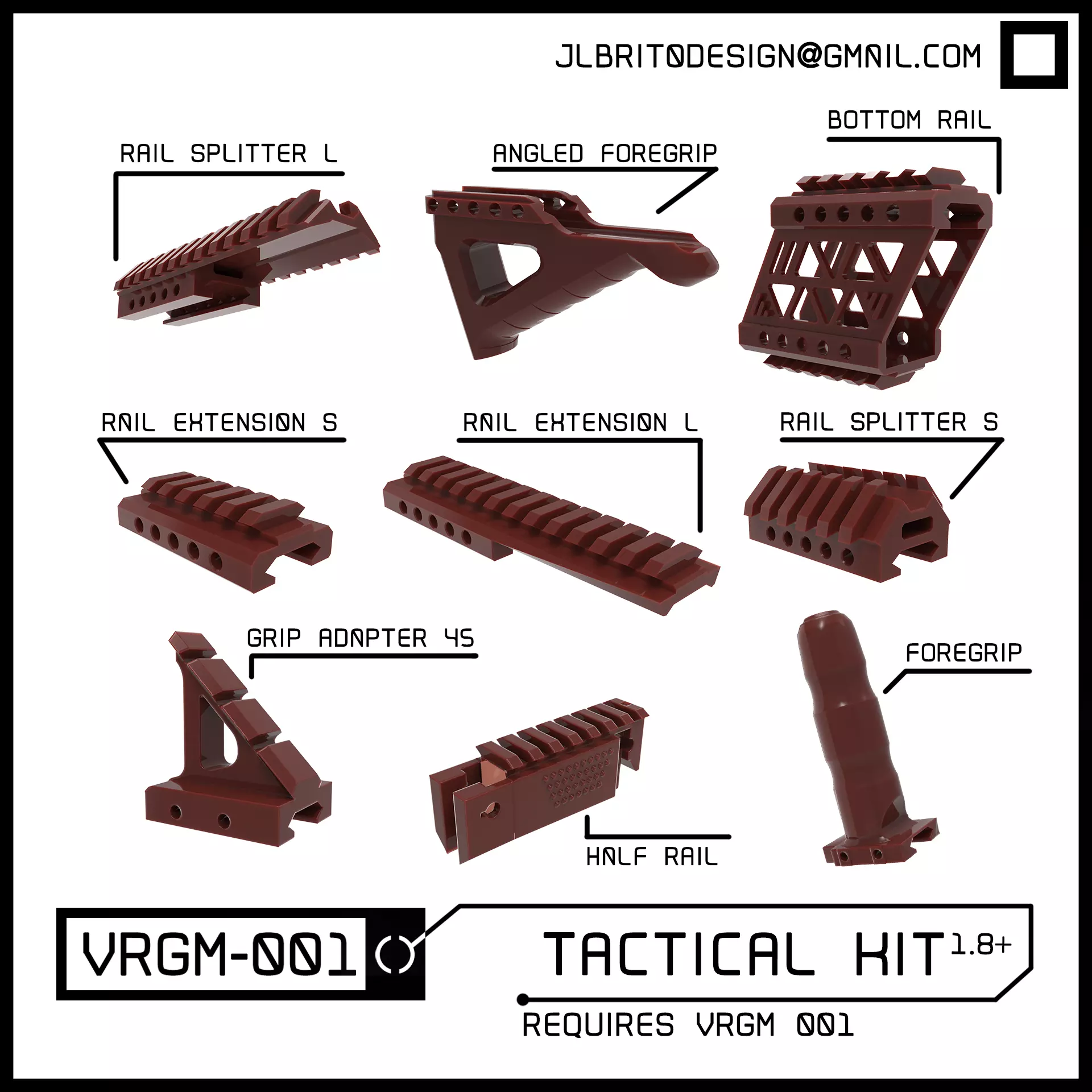 VRGM 001 Tactical Kit for Oculus Vive Odyssey WMR 3D print model_0
