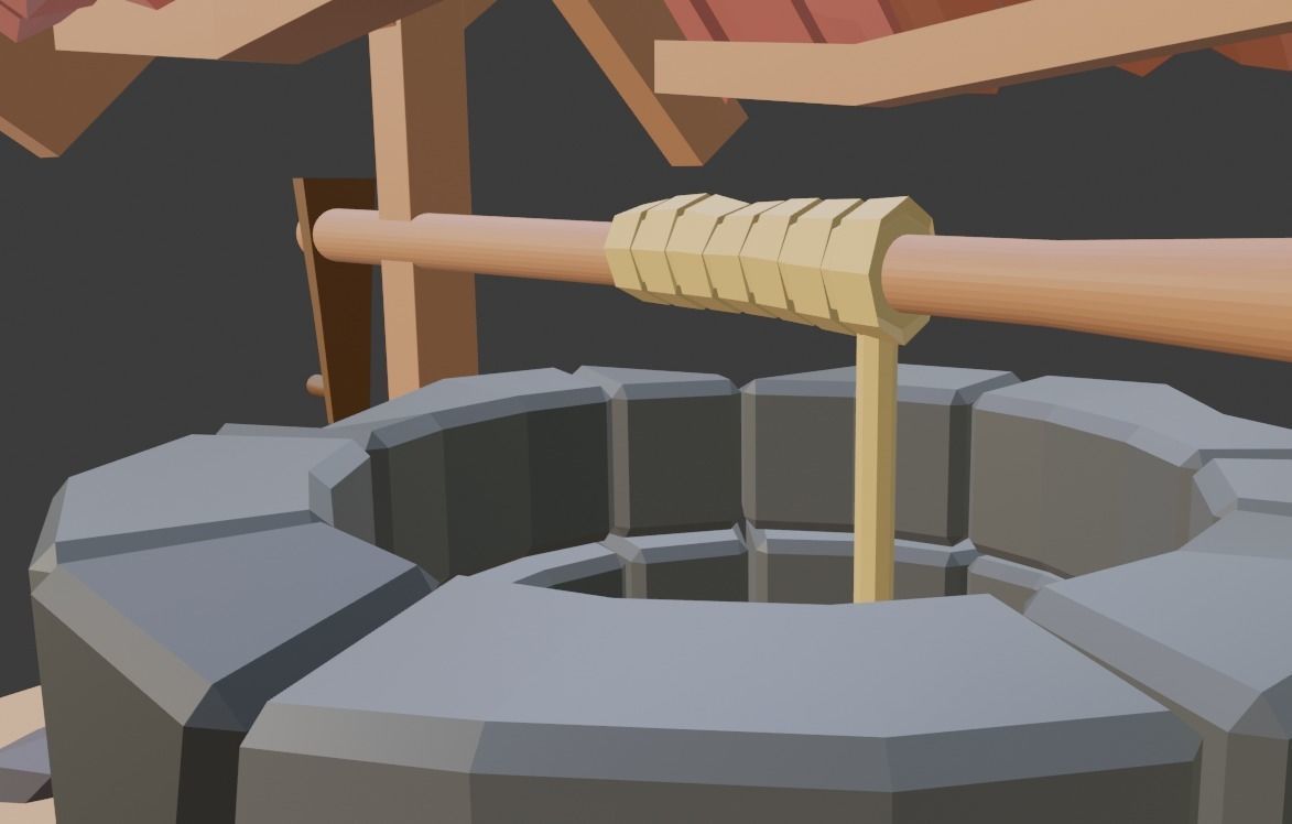 low poly well water Free low-poly 3D model_3